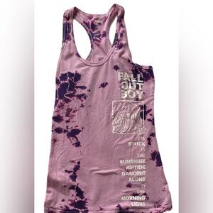 Fall Out Boy Pink Tie-Dye Racerback Band Tank  Size Small